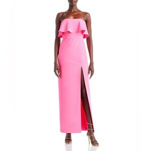 Aidan‎ Mattox strapless popover gown pink dress wedding prom formal size 6